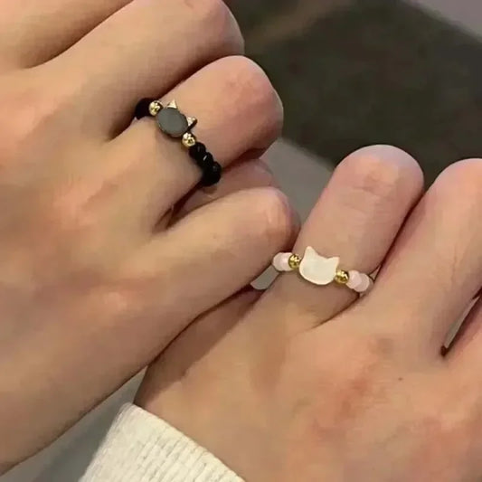 Natural Moonstone Obsidian Rings Beads Minimalist Fidget