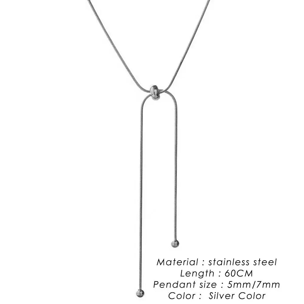 Personalized Snake Chain Adjustable Y Necklace