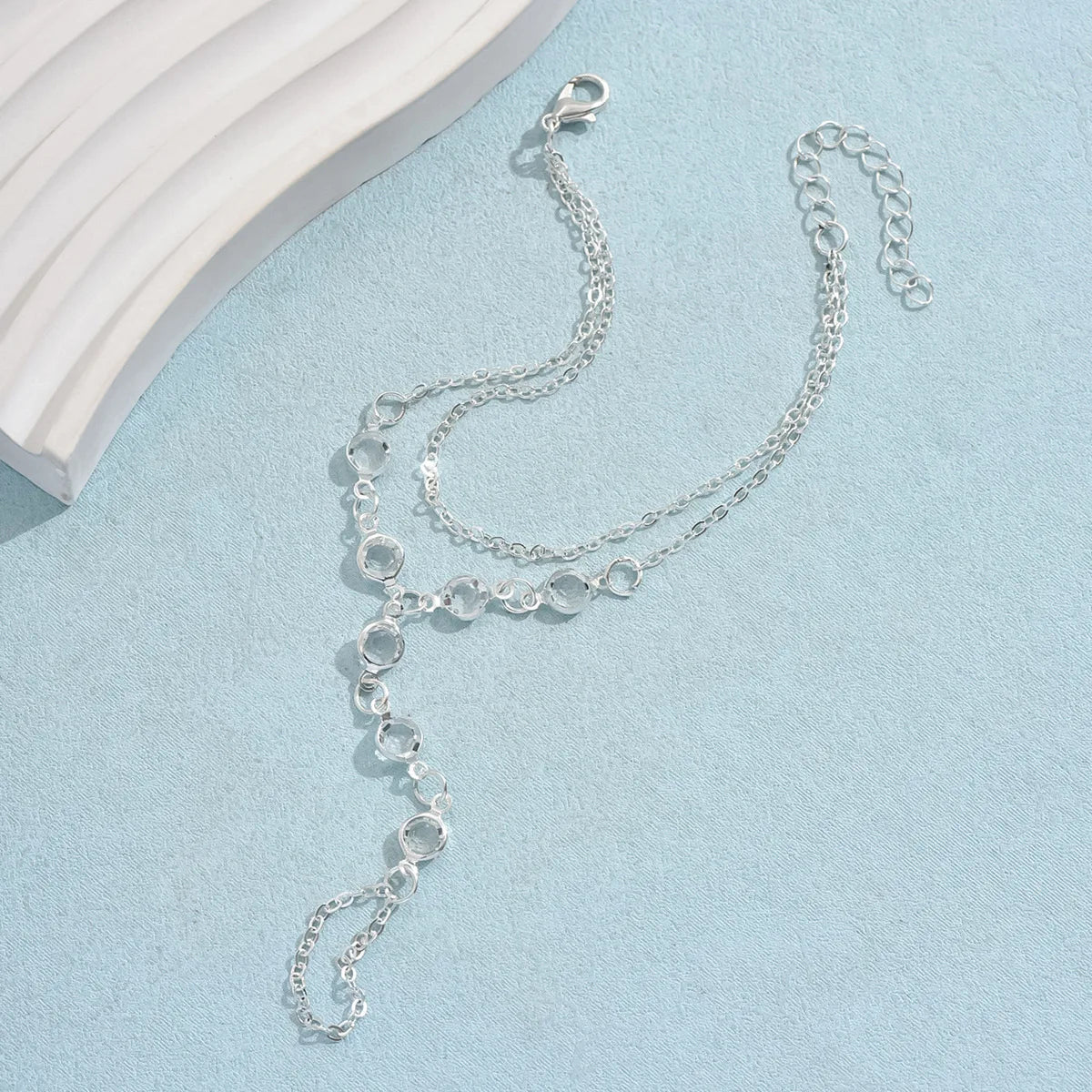 Fashion Multilayer Bracelet Ring Crystal Luxury Finger Bracelet