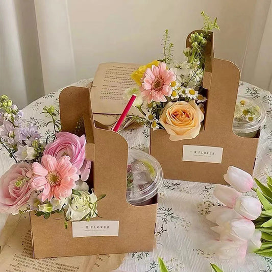 Coffee Flower Cake Dessert Packaging Box Portable