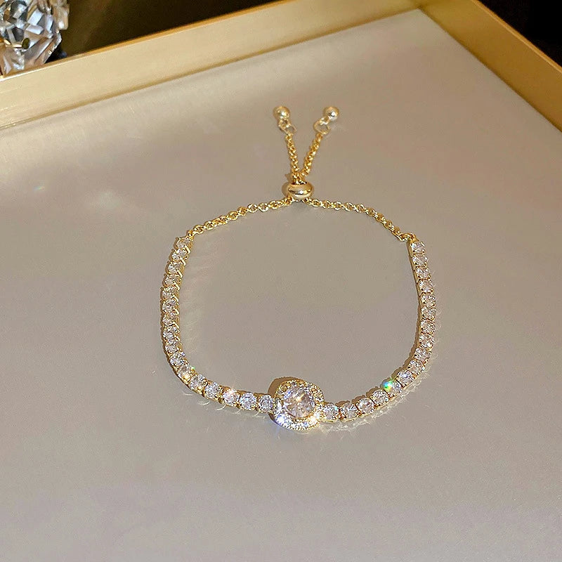 New Luxury Gold Zircon Bracelet for Women Elegant