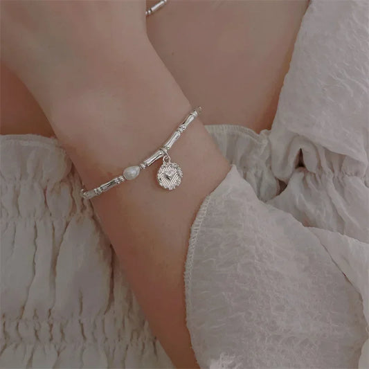 Sterling Silver Bracelet Partial Pearls Knots Bracelets