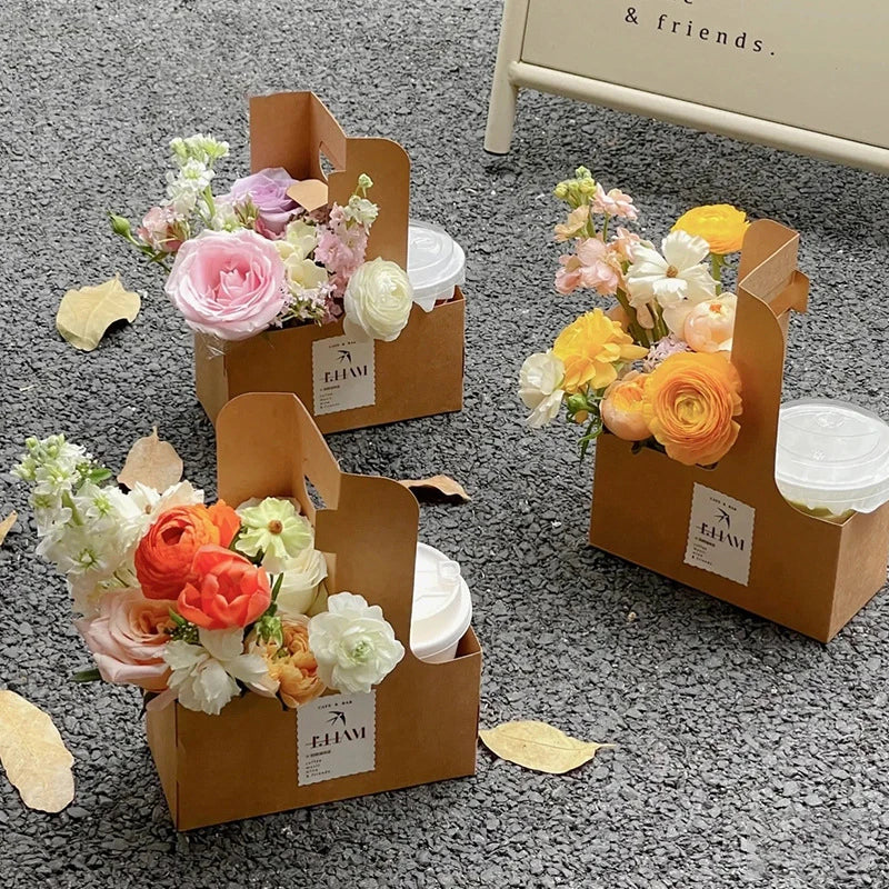 Coffee Flower Cake Dessert Packaging Box Portable