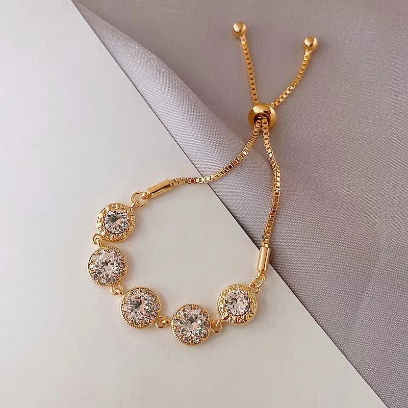 New Luxury Gold Zircon Bracelet for Women Elegant