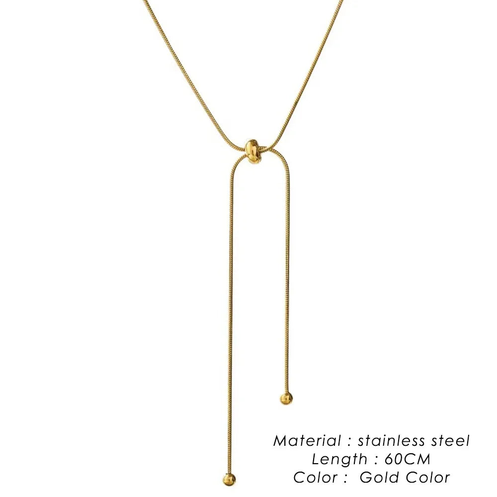 Personalized Snake Chain Adjustable Y Necklace