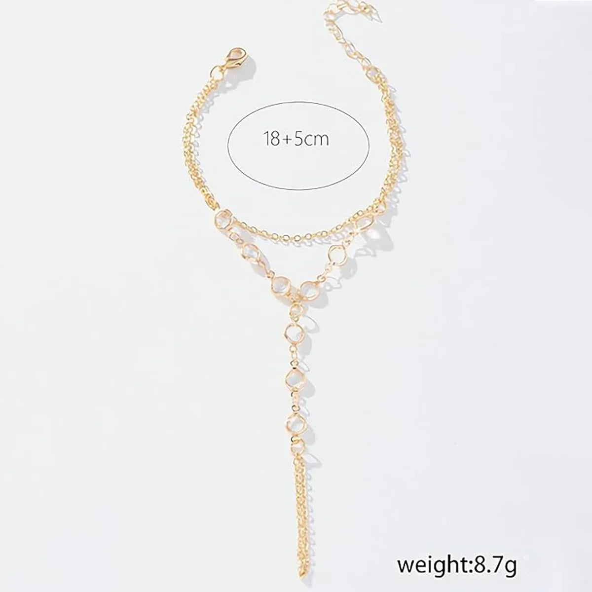 Fashion Multilayer Bracelet Ring Crystal Luxury Finger Bracelet