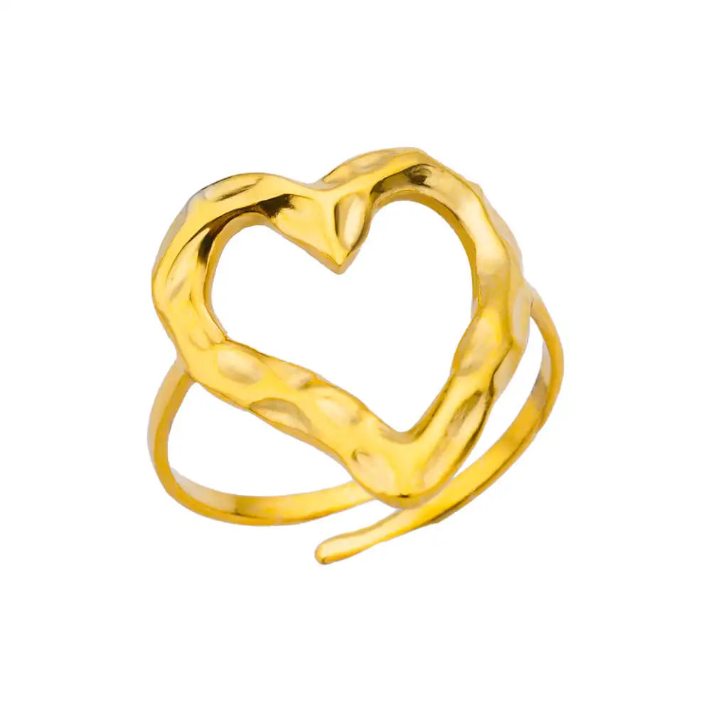 Stainless Steel Rings for Women Waterproof Open Gold