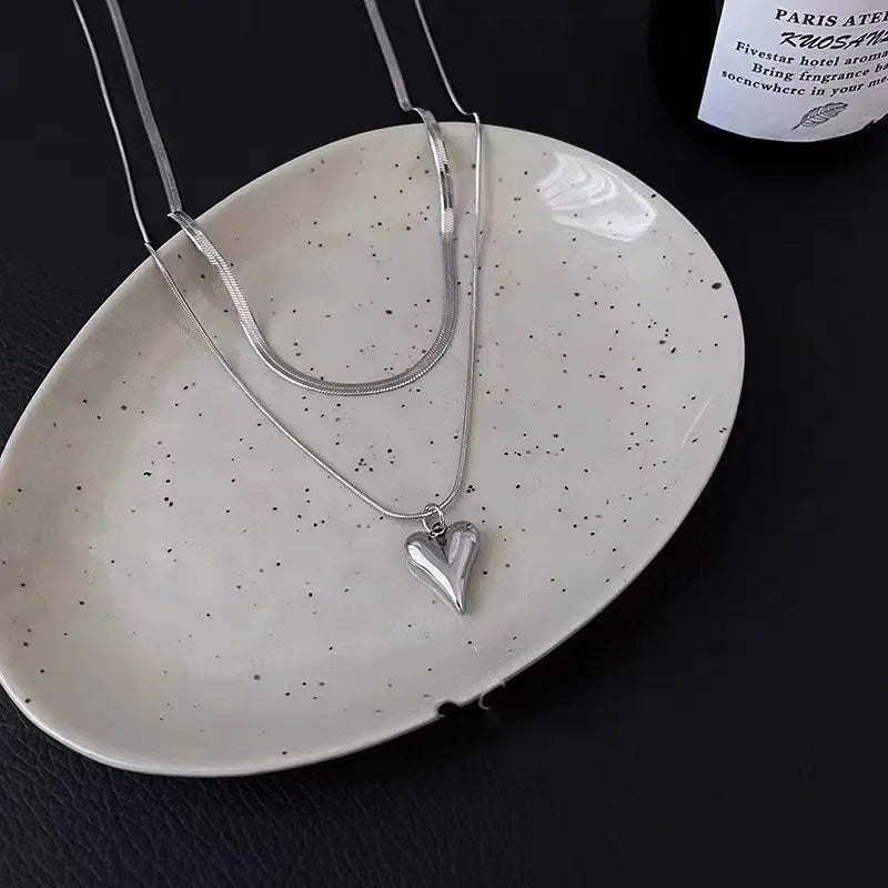 Cross-border Couple Cavicle Chain Geometric Heart