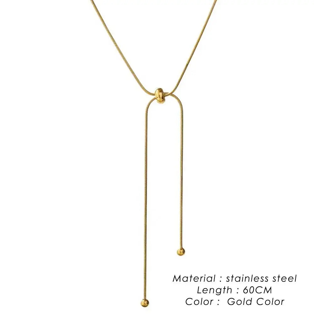 Personalized Snake Chain Adjustable Y Necklace