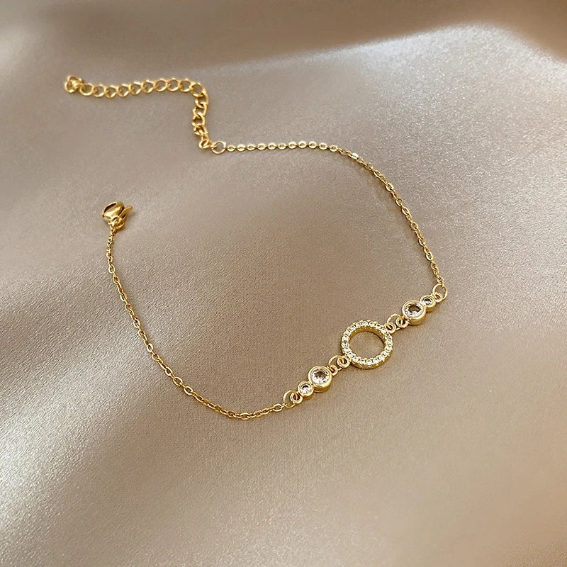 New Luxury Gold Zircon Bracelet for Women Elegant