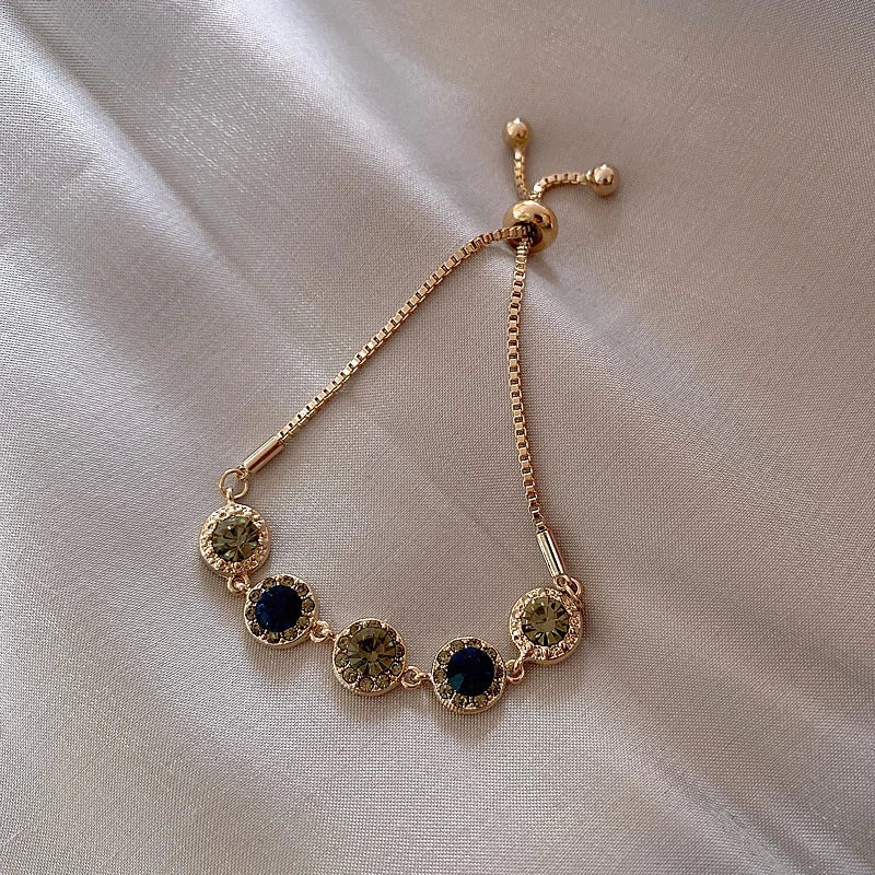New Luxury Gold Zircon Bracelet for Women Elegant