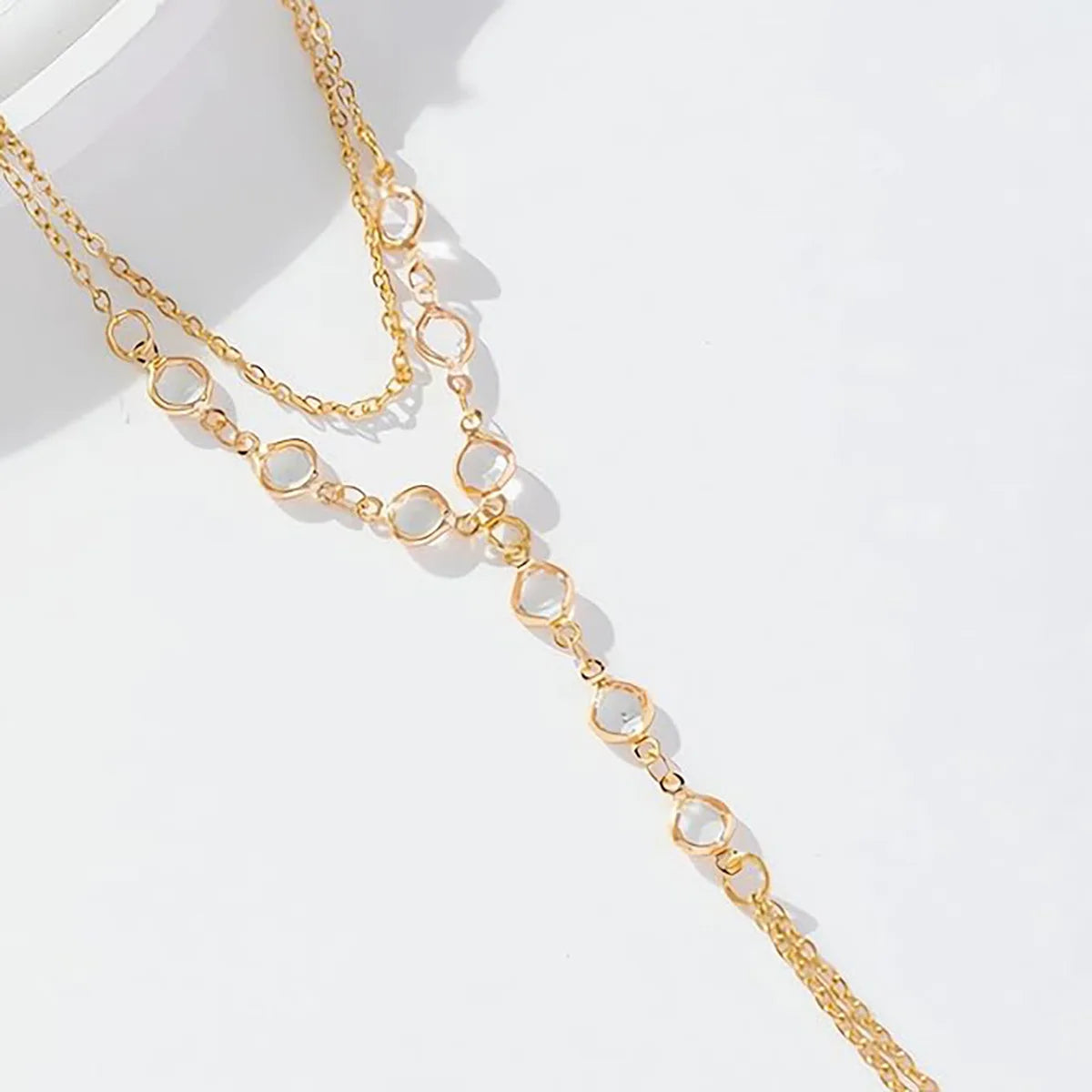 Fashion Multilayer Bracelet Ring Crystal Luxury Finger Bracelet