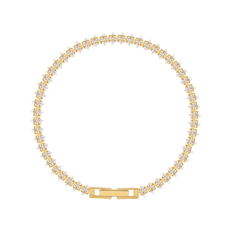 Luxury Roman Crystal Geometric Chain Bracelets