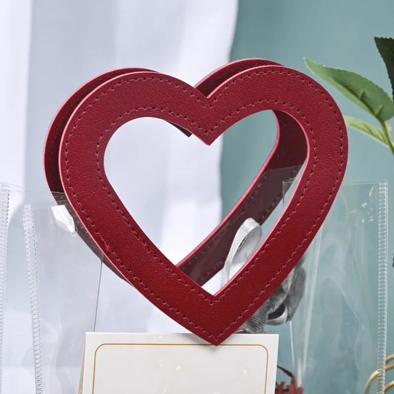 Clear Heart Gift Bags PVC Packing Bag with Handle