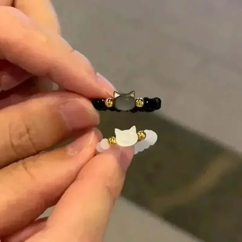 Natural Moonstone Obsidian Rings Beads Minimalist Fidget
