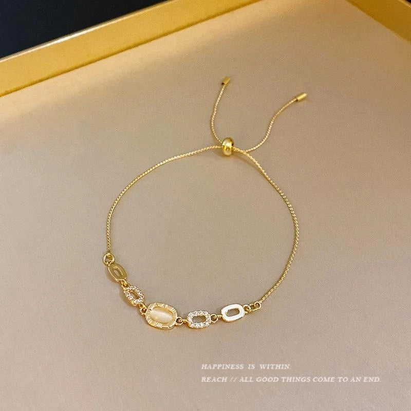 New Luxury Gold Zircon Bracelet for Women Elegant