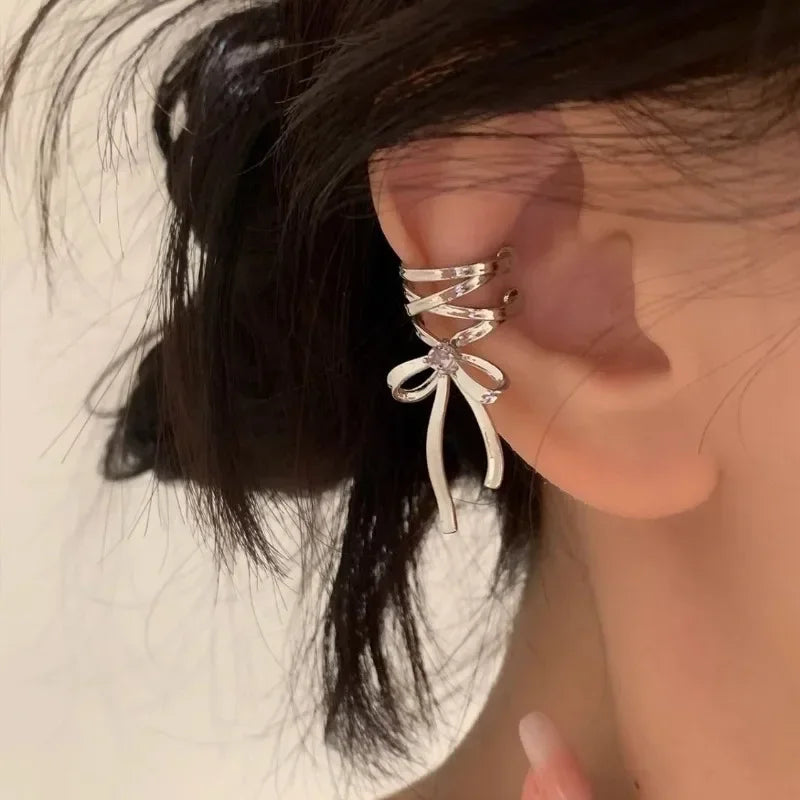 Pink Butterfly Ear Cuff Earrings For Women Girls Fashion