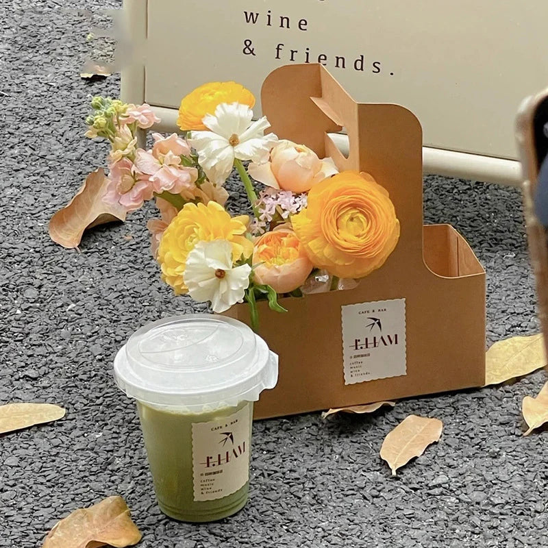 Coffee Flower Cake Dessert Packaging Box Portable