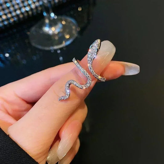 Women Gothic Open Snake Ring Adjustable Animal Ring