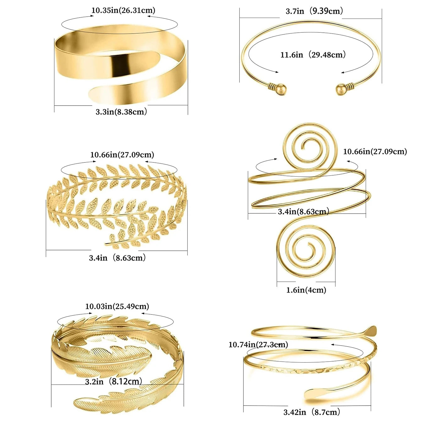 FTCY Upper Arm Bracelet for Women Silver Gold Color