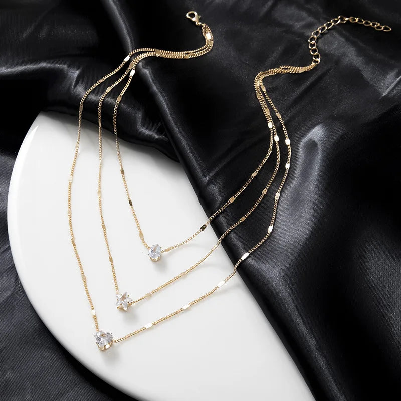 Multilayer Pendant Necklace on Neck Chain Women