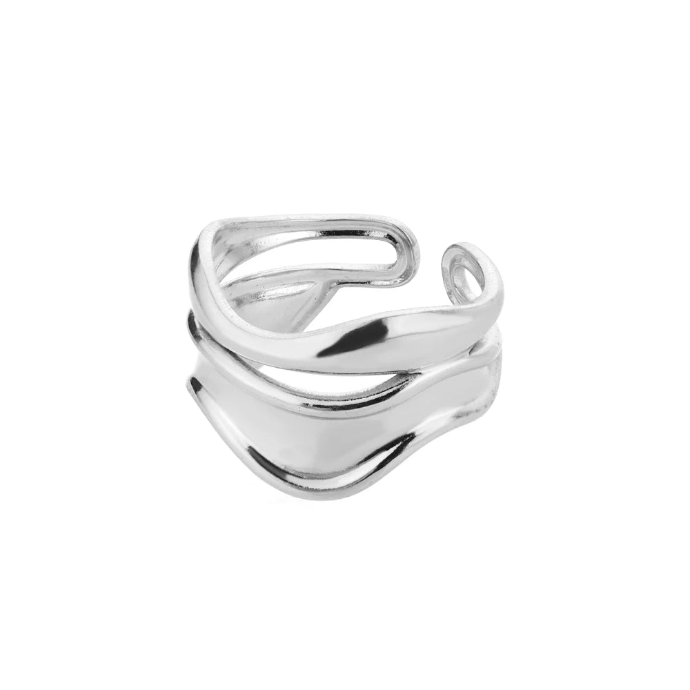Stainless Steel Rings for Women Waterproof Open Gold