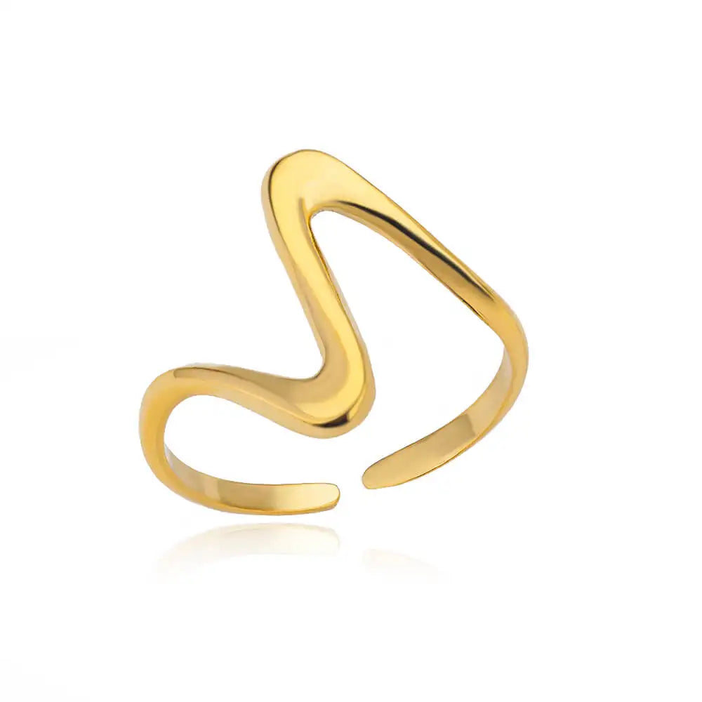 Stainless Steel Rings for Women Waterproof Open Gold