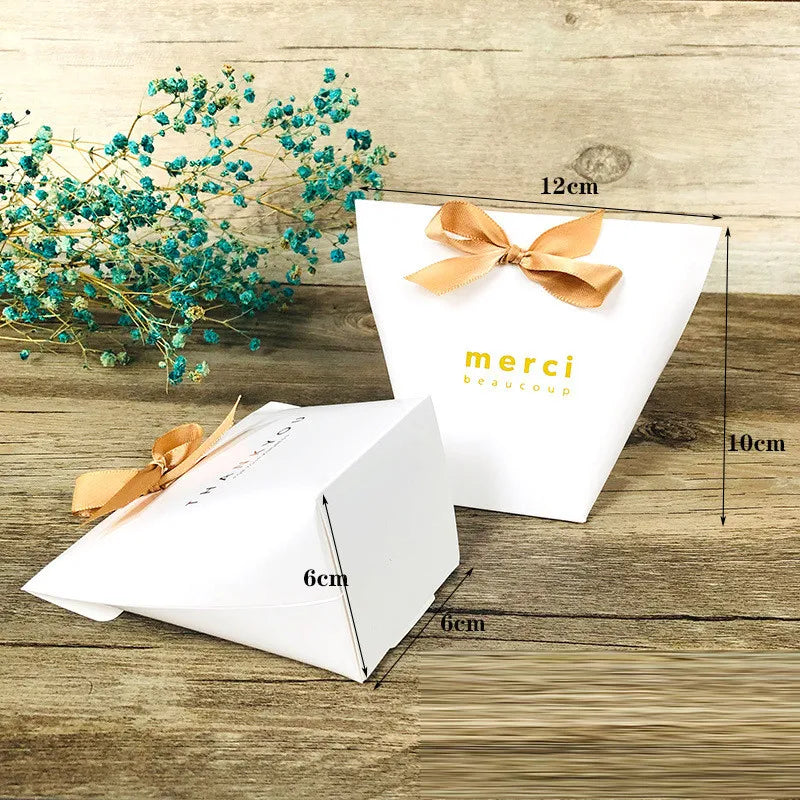 Black White Bronzing French Merci Paper Candy Bag