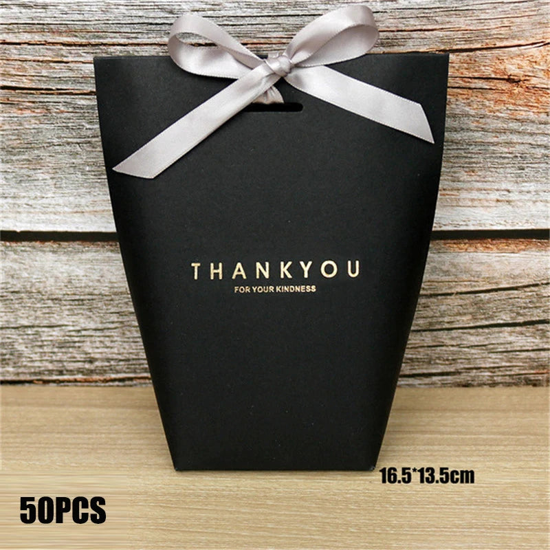 Black White Bronzing French Merci Paper Candy Bag