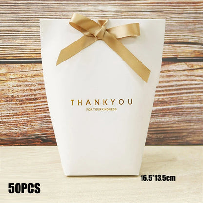 Black White Bronzing French Merci Paper Candy Bag