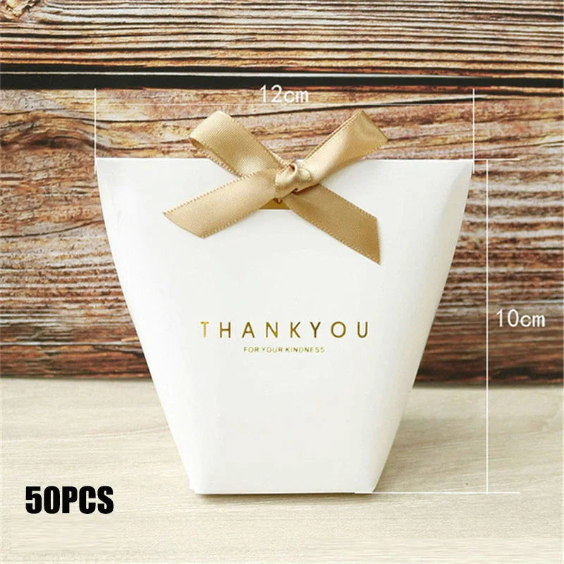 Black White Bronzing French Merci Paper Candy Bag