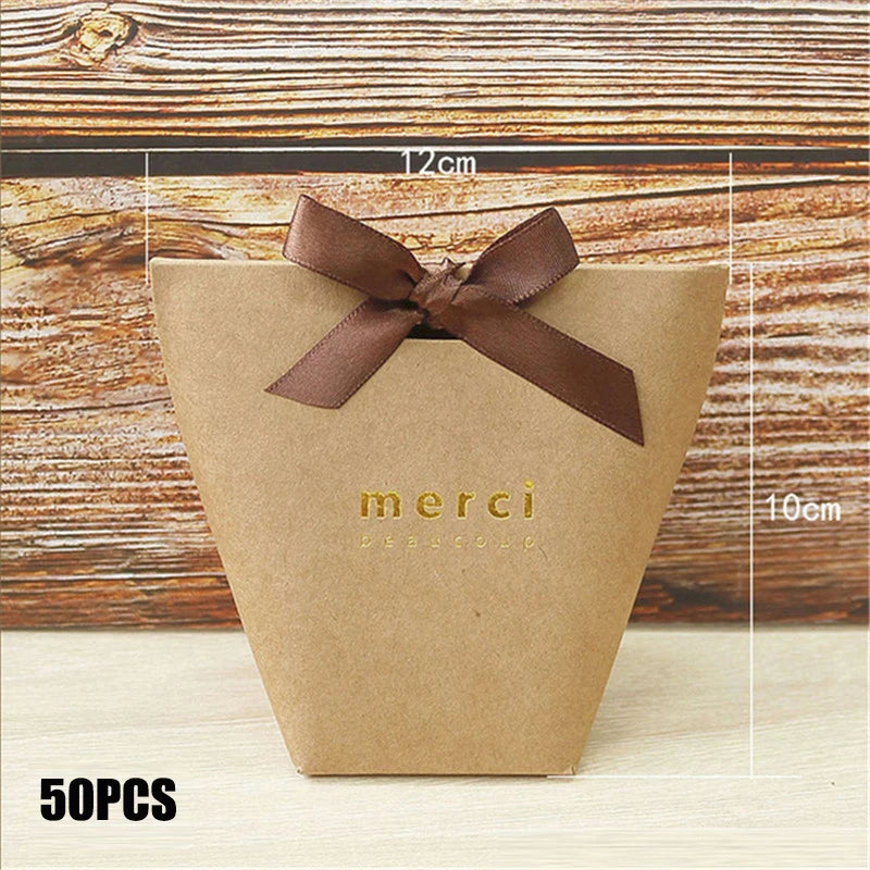 Black White Bronzing French Merci Paper Candy Bag