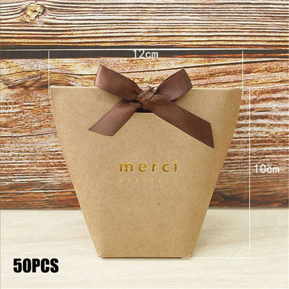 Black White Bronzing French Merci Paper Candy Bag