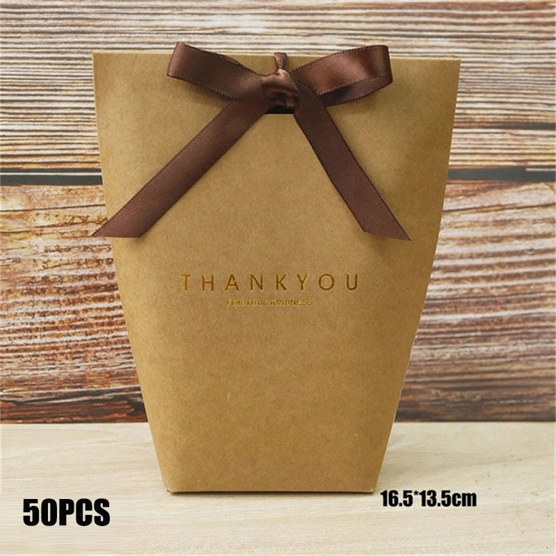 Black White Bronzing French Merci Paper Candy Bag