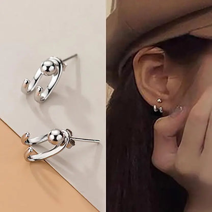 Korean Vintage Pearl Crystal Earrings For Women Jewelry