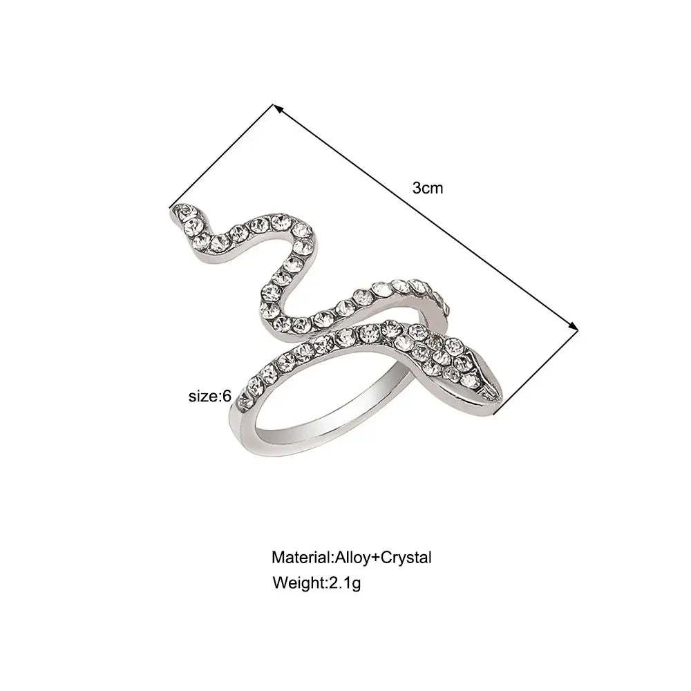 Women Gothic Open Snake Ring Adjustable Animal Ring