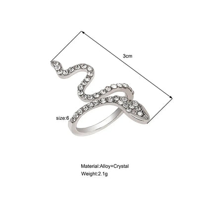 Women Gothic Open Snake Ring Adjustable Animal Ring