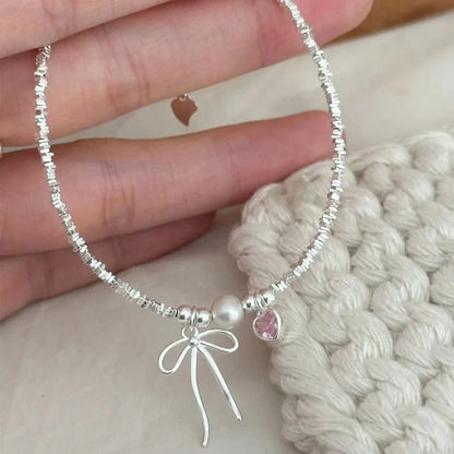 Sterling Silver Bracelet Necklace Set for Women Pearl