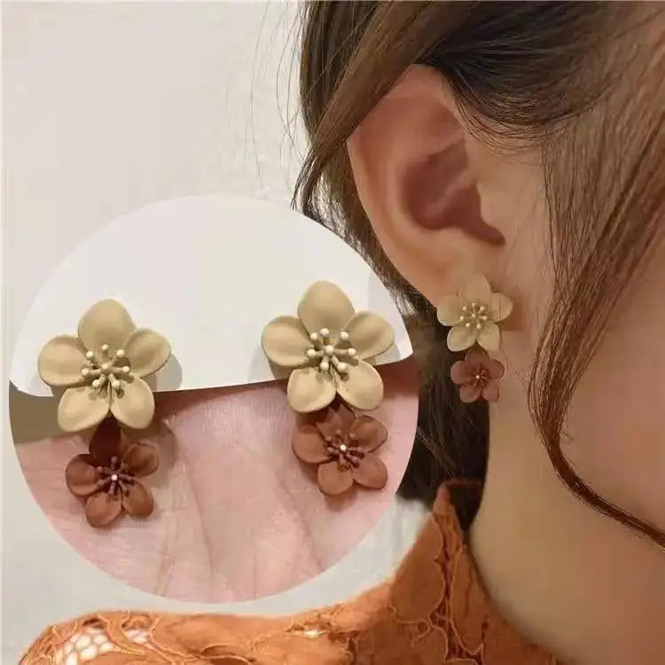 Korean Vintage Pearl Crystal Earrings For Women Jewelry