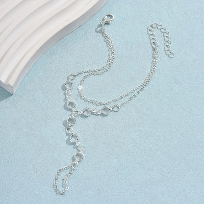 Fashion Multilayer Bracelet Ring Crystal Luxury Finger Bracelet