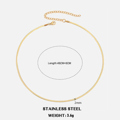 Hot Classic Unisex Flat Snake Chain Choker Necklace