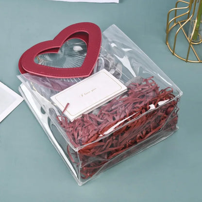 Clear Heart Gift Bags PVC Packing Bag with Handle
