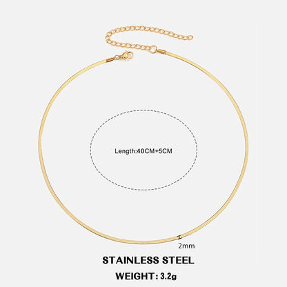 Hot Classic Unisex Flat Snake Chain Choker Necklace