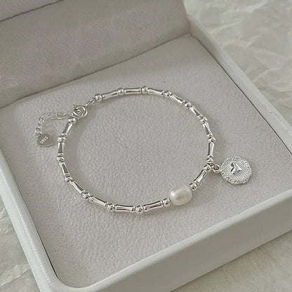 Sterling Silver Bracelet Partial Pearls Knots Bracelets