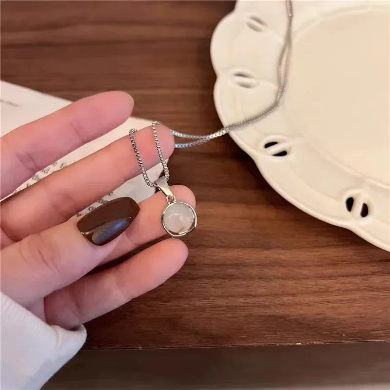 Fashion Sterling Silver Round Zircon Necklace Choker
