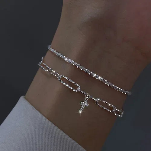 Sterling Silver Bracelet Partial Pearls Knots Bracelets