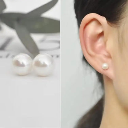 Korean Vintage Pearl Crystal Earrings For Women Jewelry