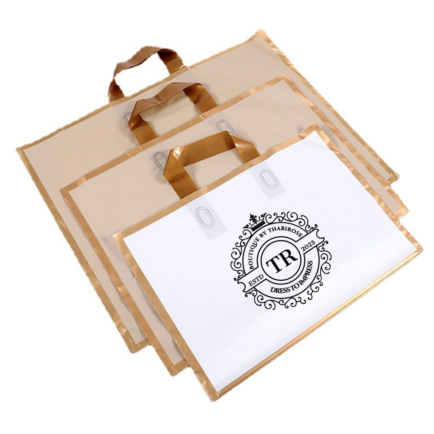 Custom logo frosted shopping bags plastic gift bags