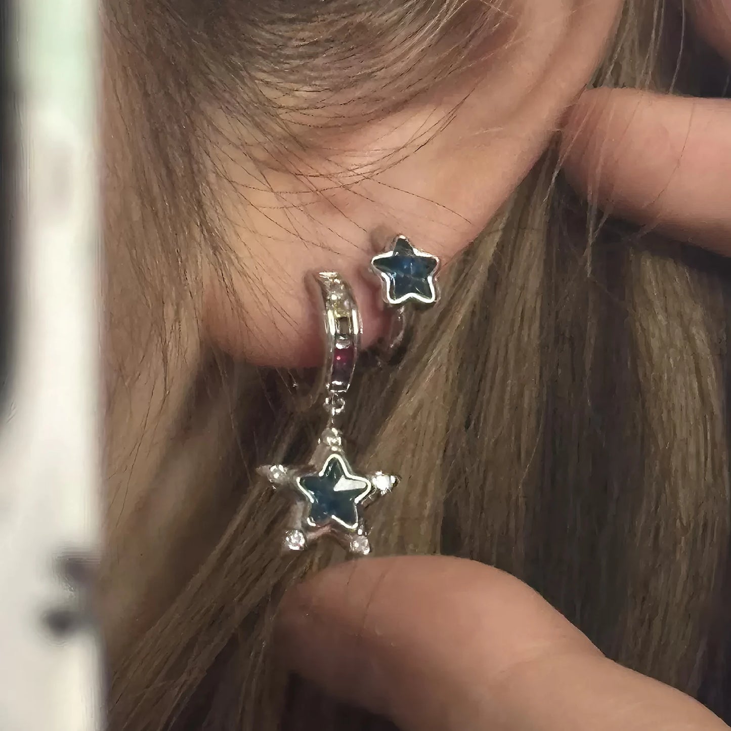 VENTFILLE Sterling Silver Star Earring for Women Girl Personal