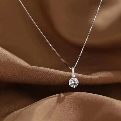 Fashion Sterling Silver Round Zircon Necklace Choker